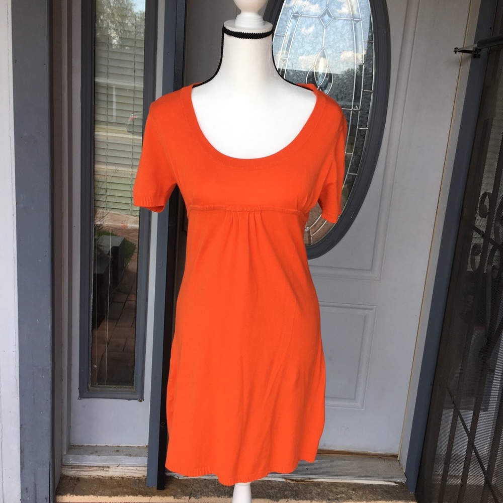 Bgbgmaxazria orange short sleeved sweater dress
